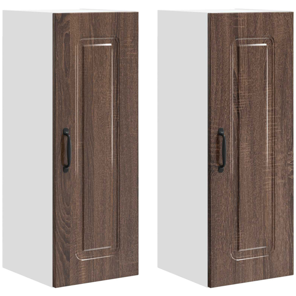 vidaXL Kalmar Single Door Brown Oak Wall Kitchen Cabinet 2 Pack Image 8