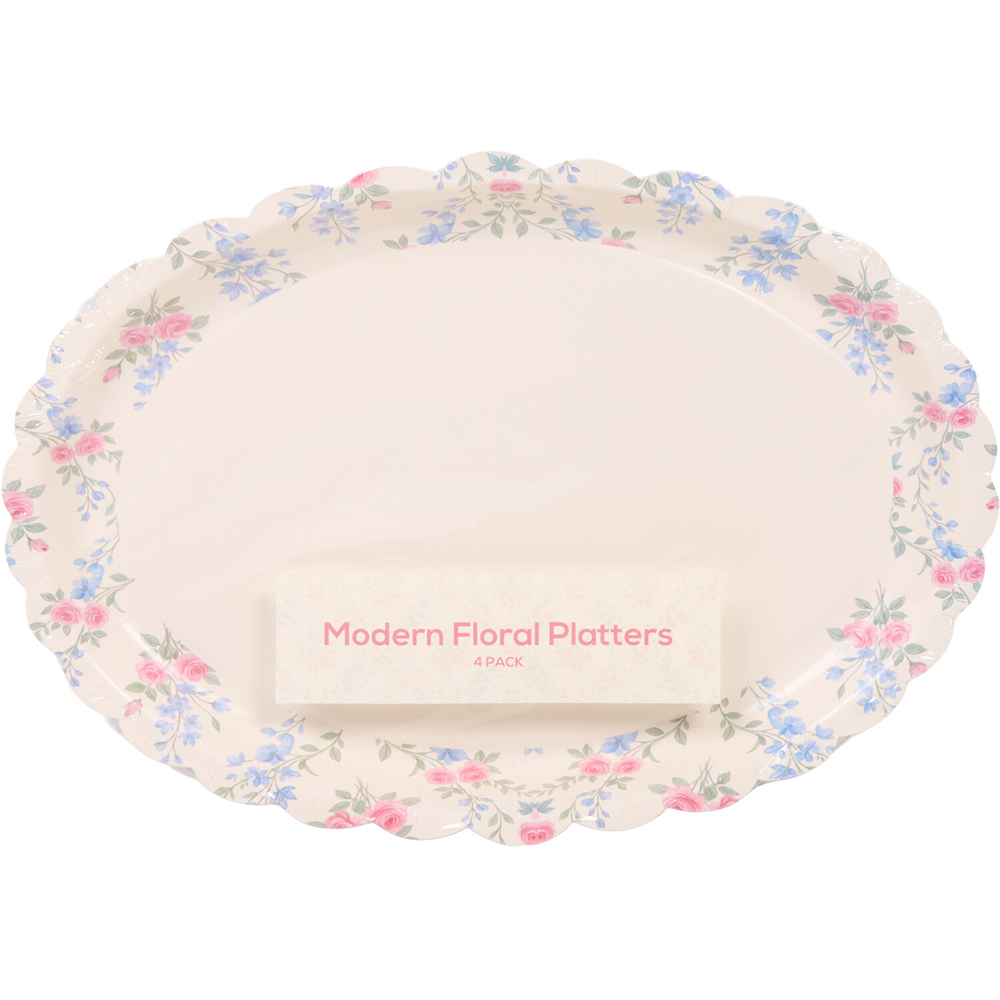 Pack of 4 Modern Floral Platters Image 3