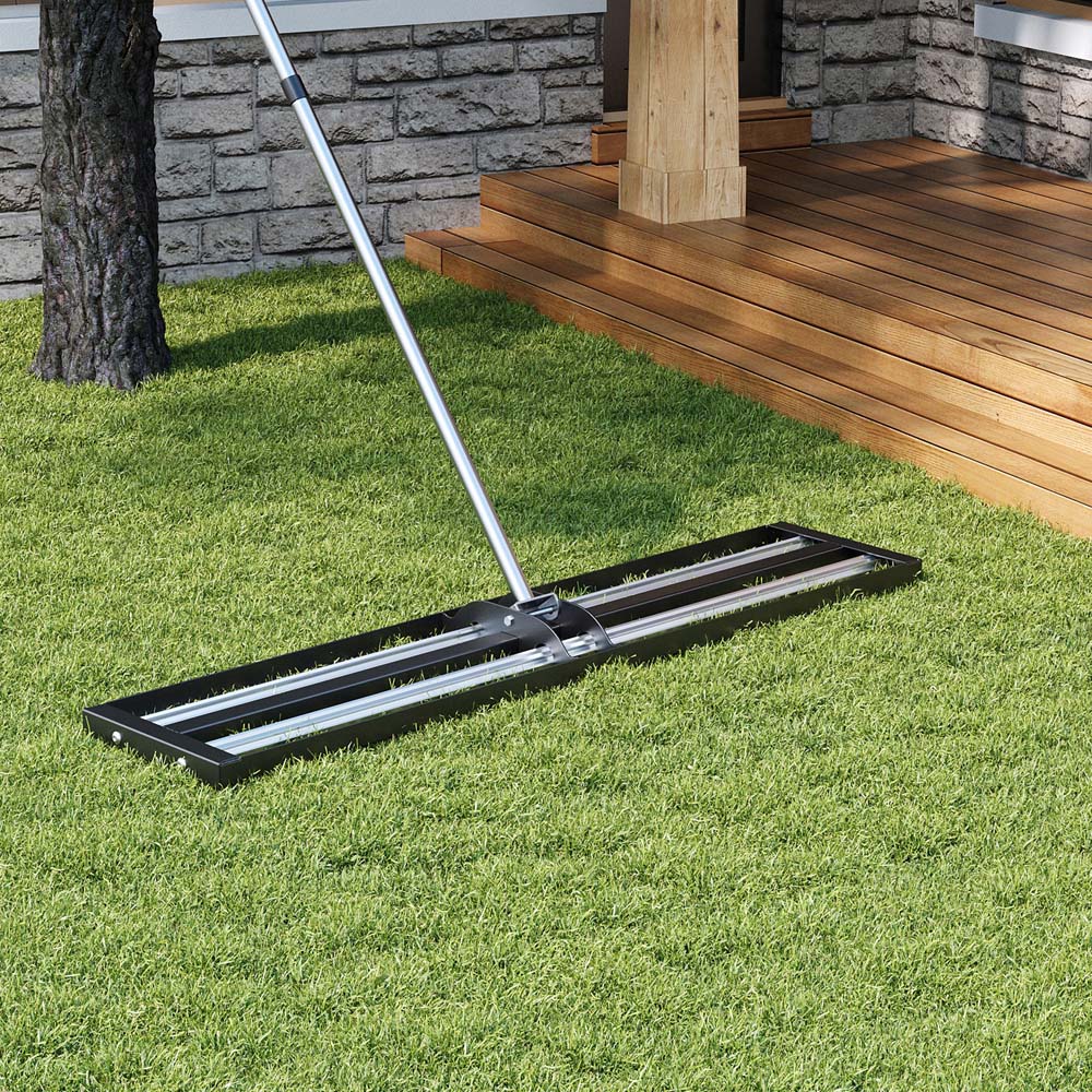Living and Home Aluminium Alloy Roller Lawn Levelling Rake 114 x 25cm Image 2