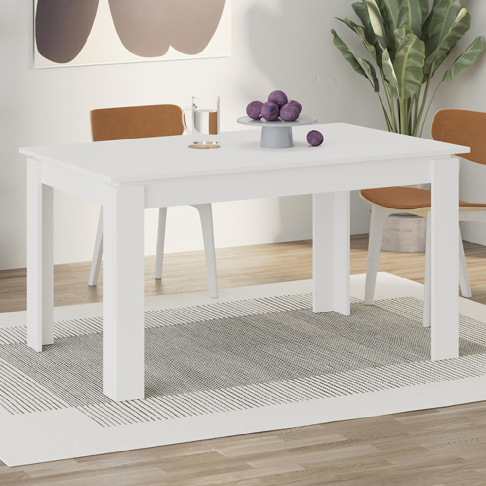 Decortie Tolmen 6 Seater White Dining Table Image 1