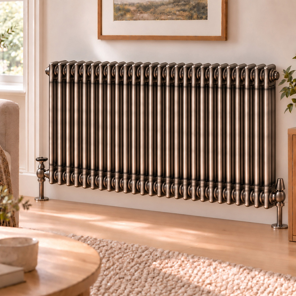 Go Bathrooms Clarence Raw Metal 3 Column 26 Section Radiator 600 x 1190mm Image 2