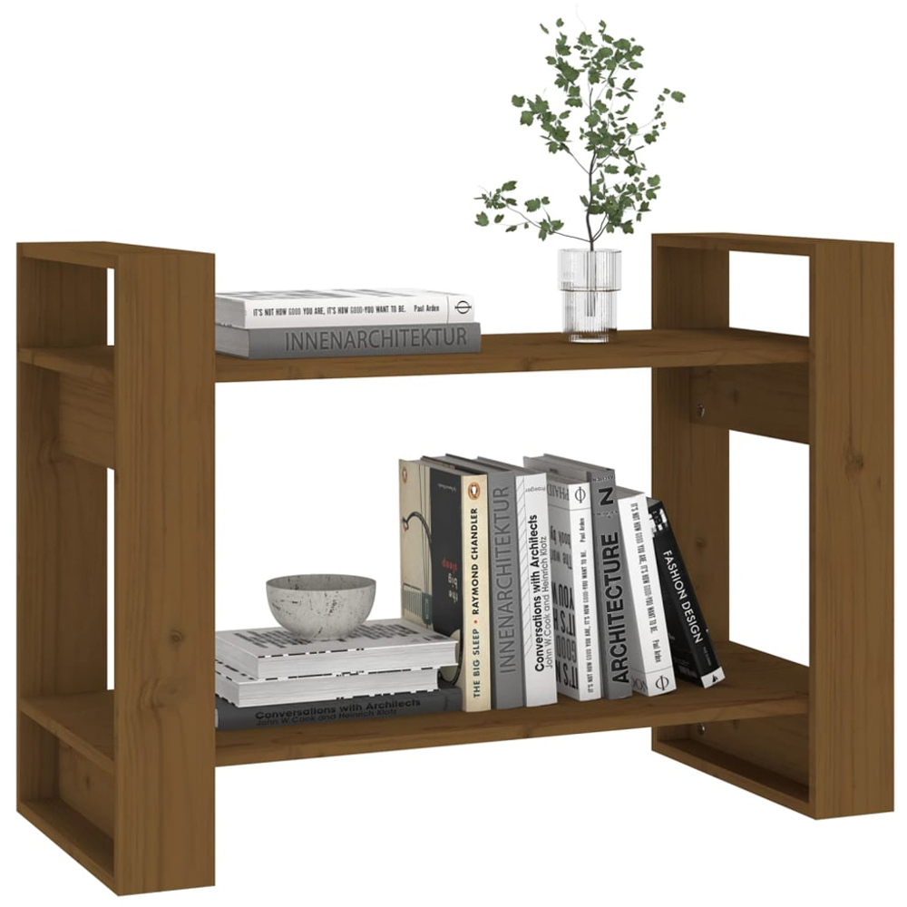vidaXL 2 Shelf Honey Brown Bookcase Image 4