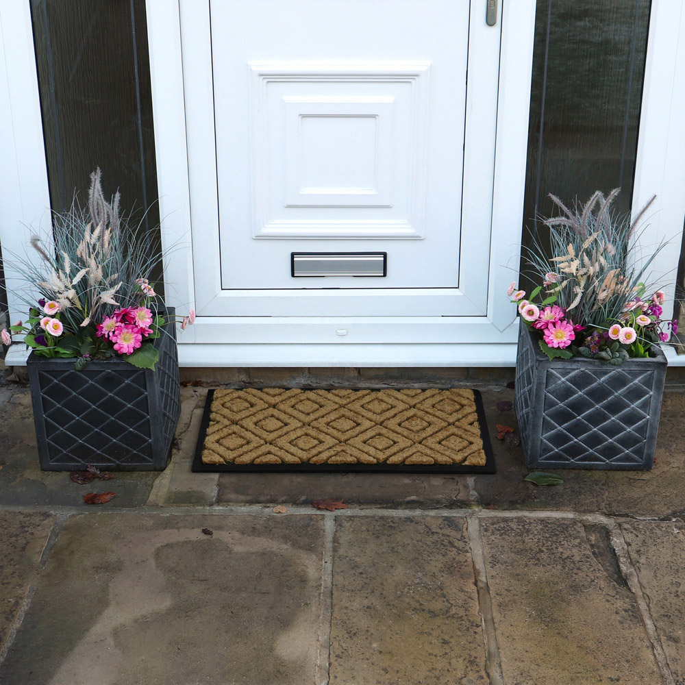 JVL Comfort Diamonds Tuffscrape Door Mat 40x70cm Image 2