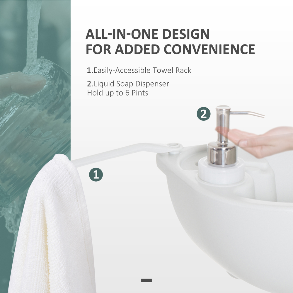 Outsunny 20L Portable Camping Sink with Soap Dispenser and Recovery Tank Image 5
