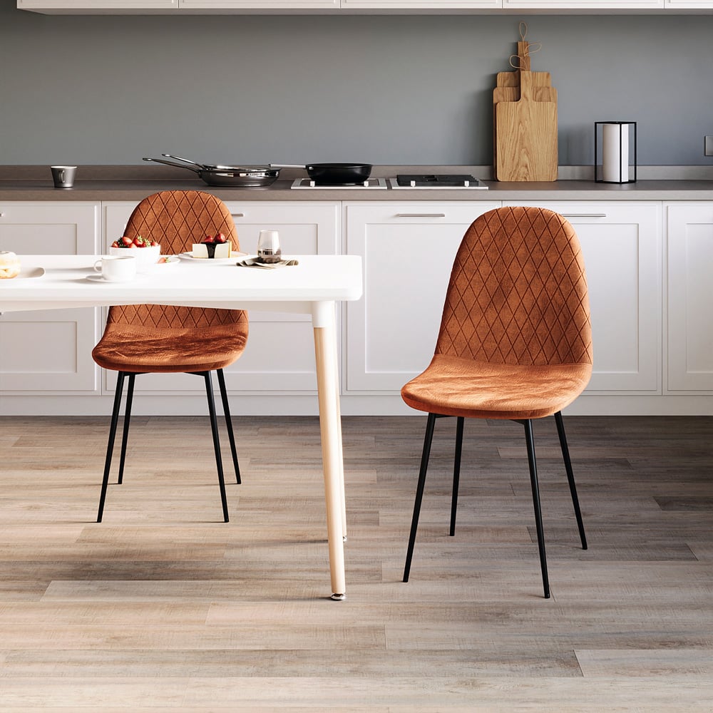 Vida Designs Luton Set of 2 Orange Dining Chairs Image 3