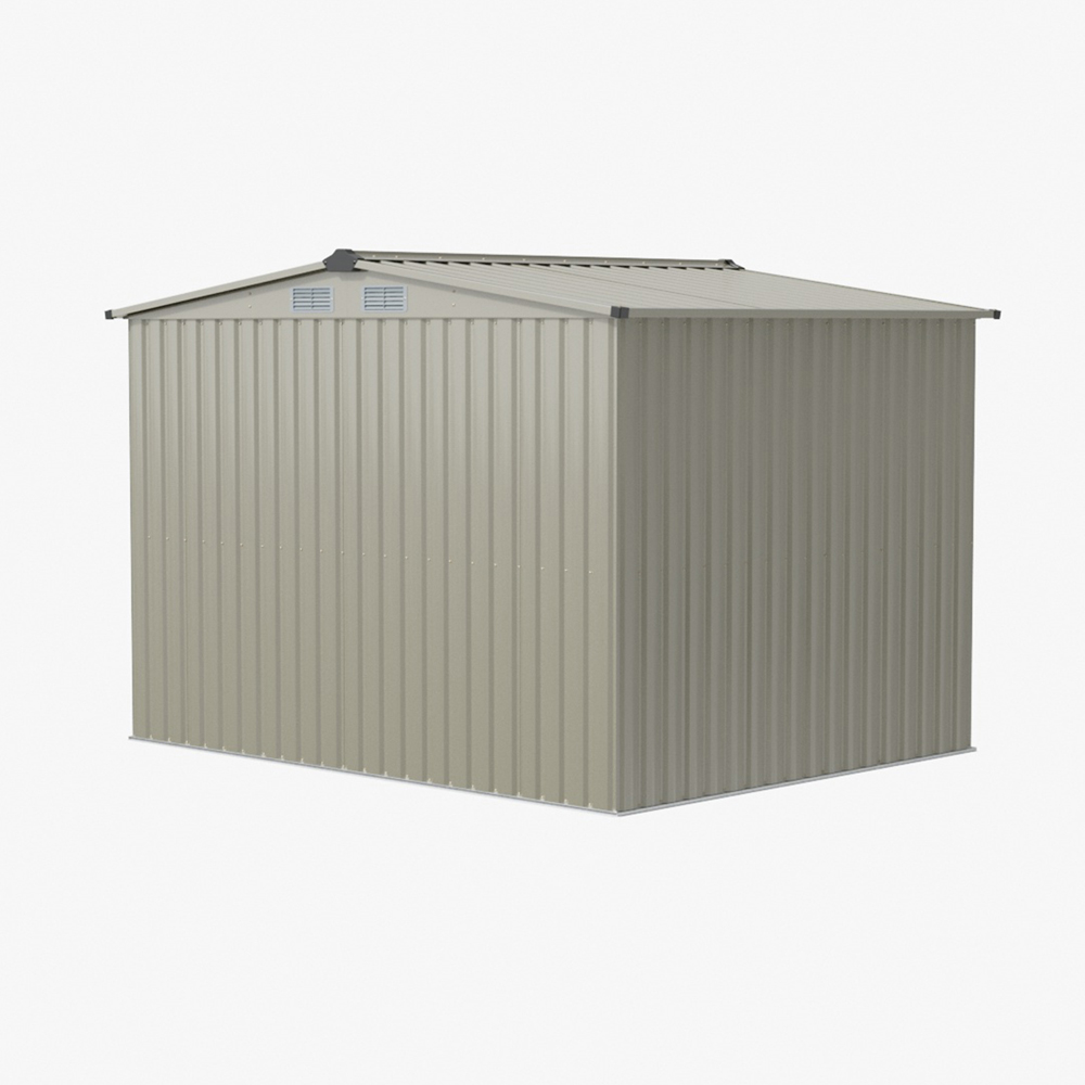 Living and Home 8 x 6ft Grey Metal Apex Garden Storage Shed Image 7