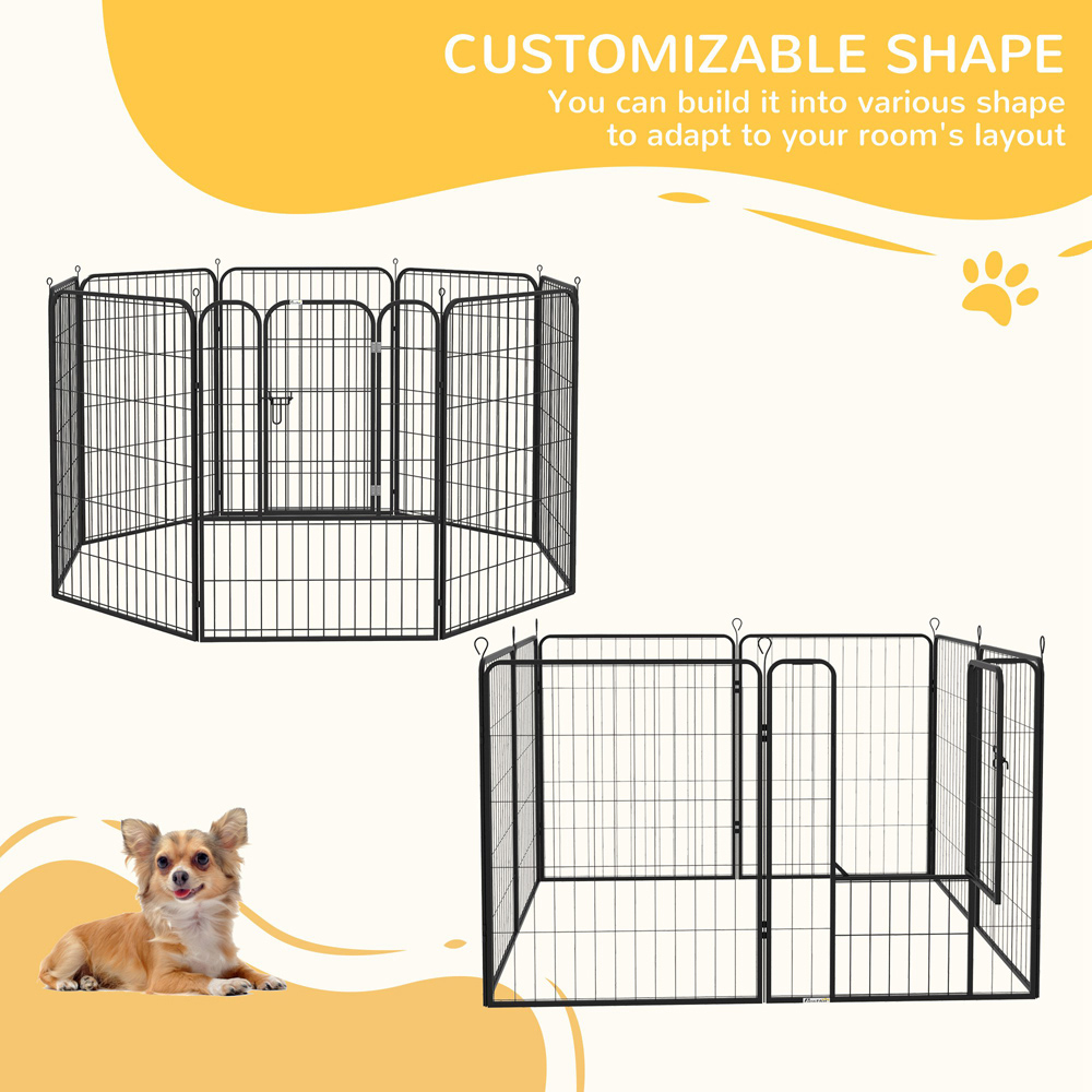 PawHut Metal Small Animal Hutch Playpen Image 4