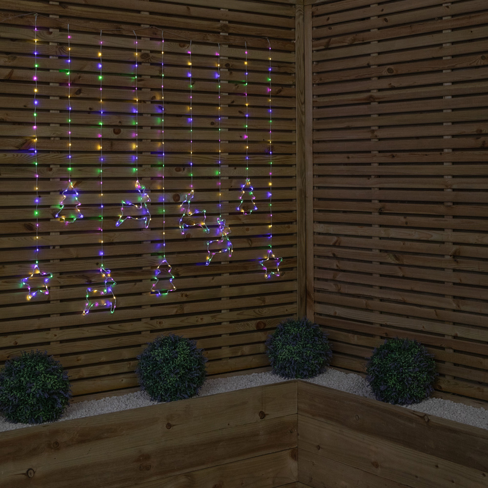Samuel Alexander 327 Multicoloured LED Christmas Window Curtain Light 1.2 x 1.1m Image 2
