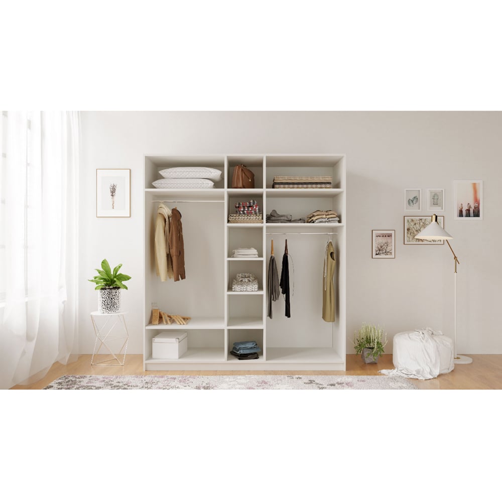 Evu MARIE XL 5 Door Gold and White Wardrobe Image 6