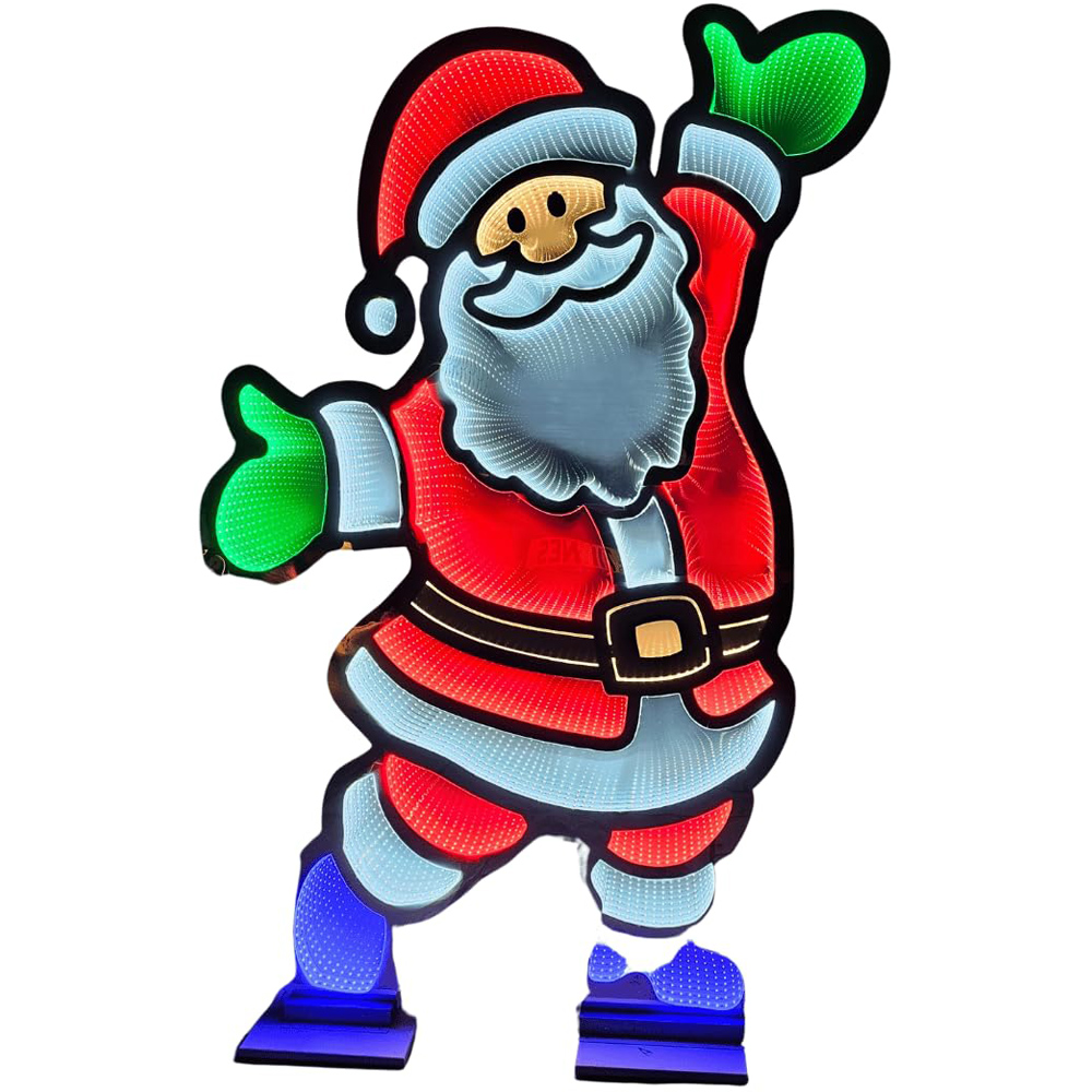 Samuel Alexander Multicoloured LED Tall Santa Infinity Christmas Decoration 6ft Image 3