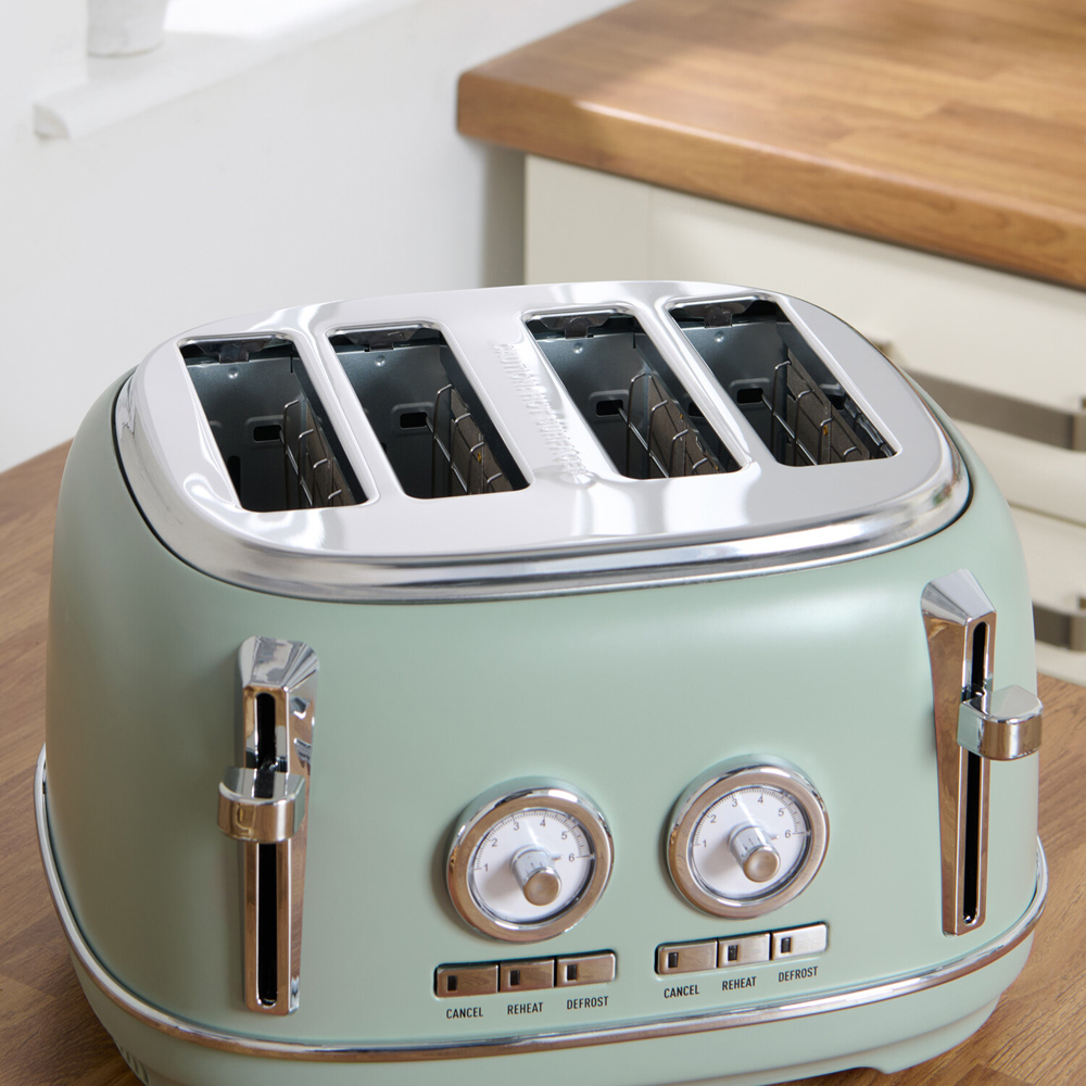 Kitchen Master 4 Slice Retro Toaster Sage Image 7