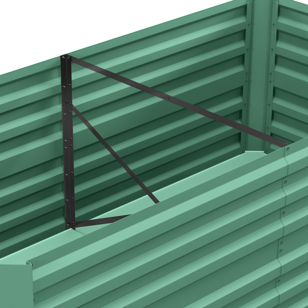 Outsunny Galvanised Steel Light Green Outdoor Raised Bed with Reinforced Rod 59 x 180 x 90cm Image 3