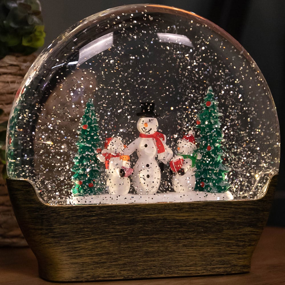 Samuel Alexander Light up Water Dome Christmas Decoration with Snowmen and Trees Scene Image 1