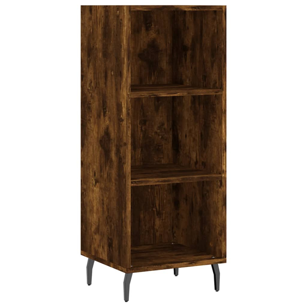 vidaXL Single Door 3 Shelf Smoked Oak Highboard Image 5