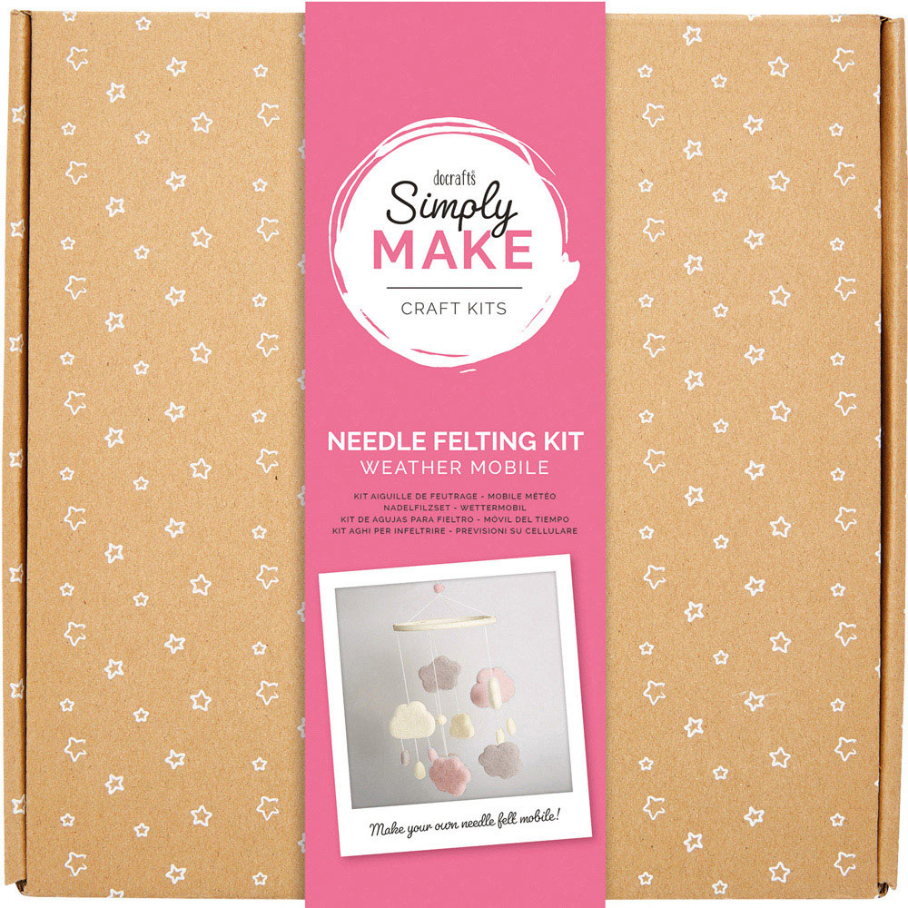 Simply Make Pink Weather Mobile Needle Felting Kit Image 1