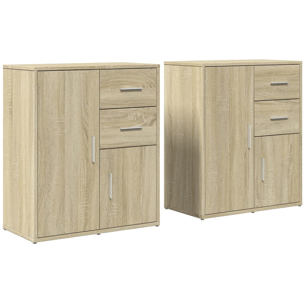 vidaXL 2 Door 2 Drawer Sonoma Oak Sideboard Set of 2 Image 2