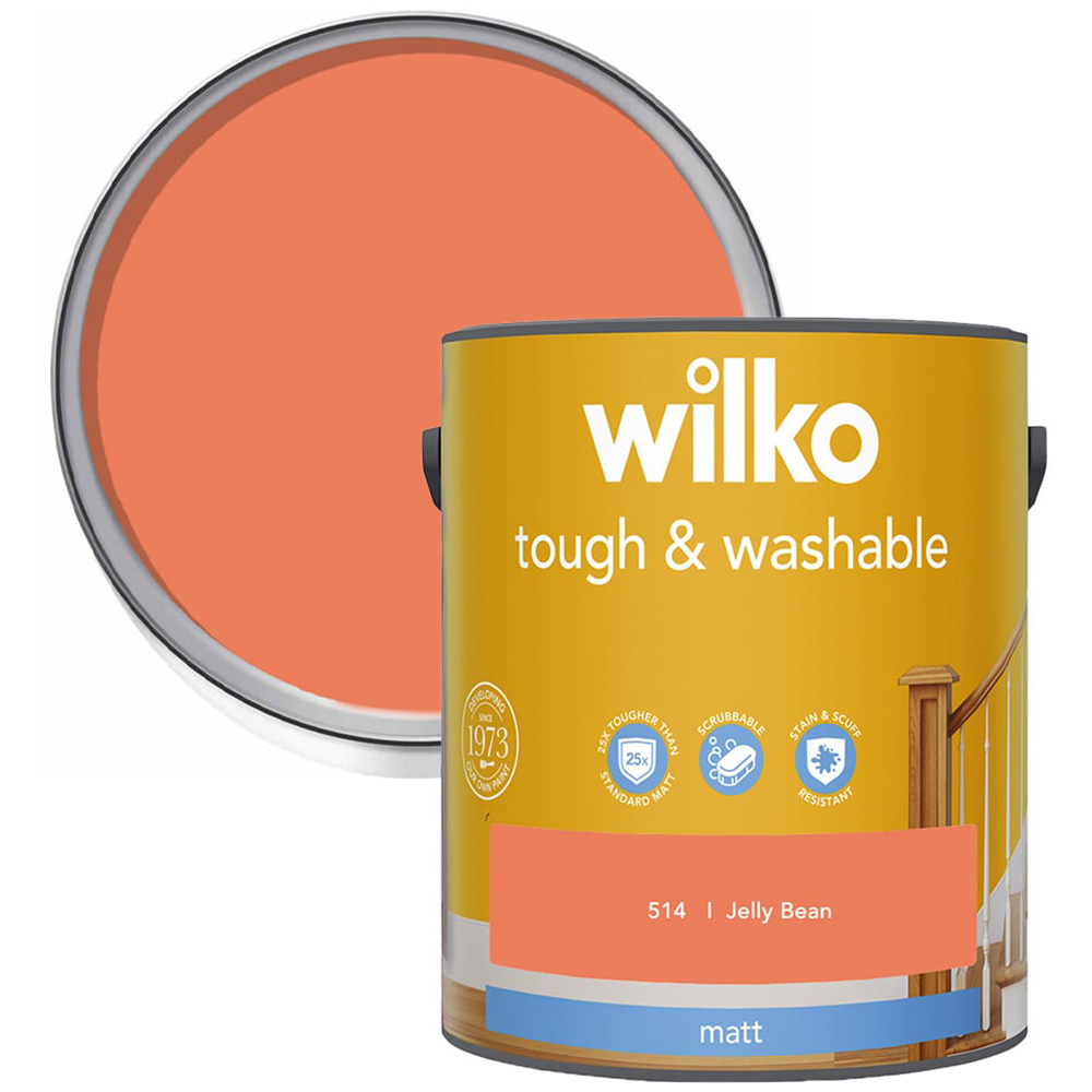Wilko Tough & Washable Jelly Bean Matt Emulsion Paint 5L Image 1