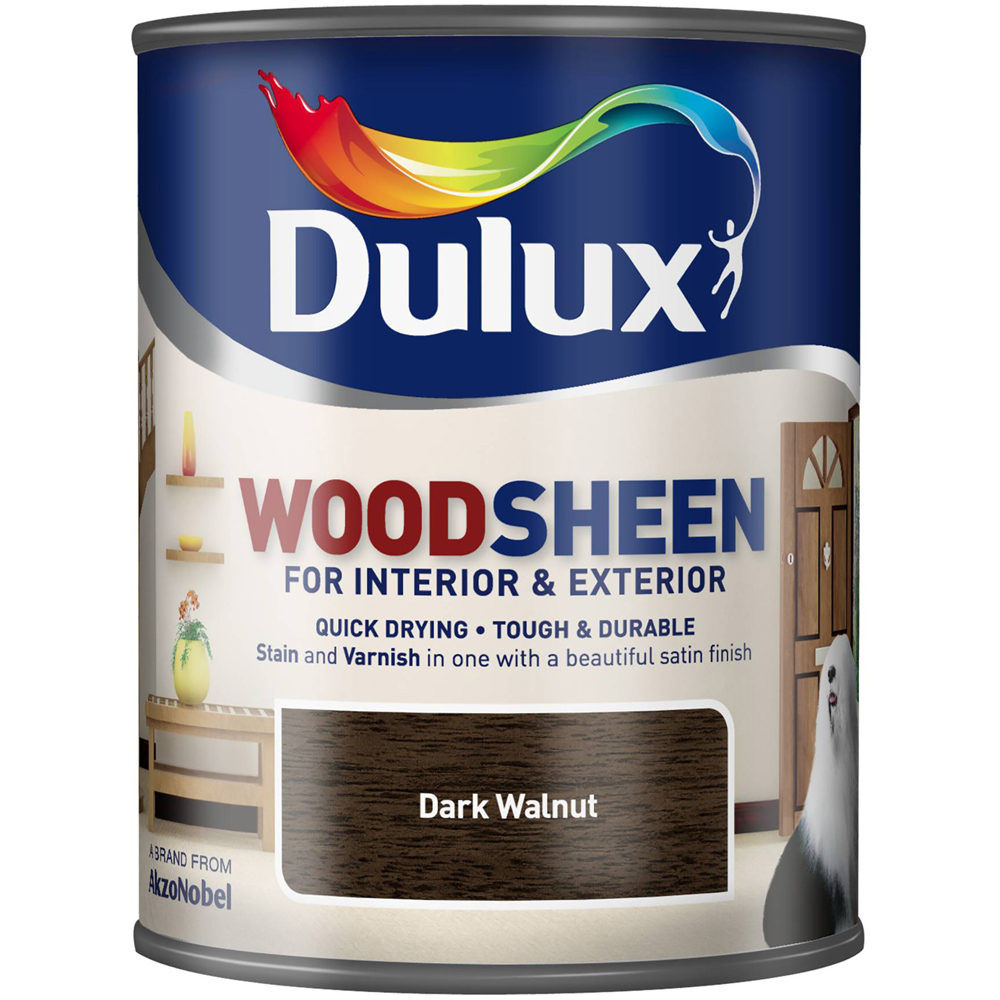 Dulux Dark Walnut Woodsheen Varnish 750ml Image 2