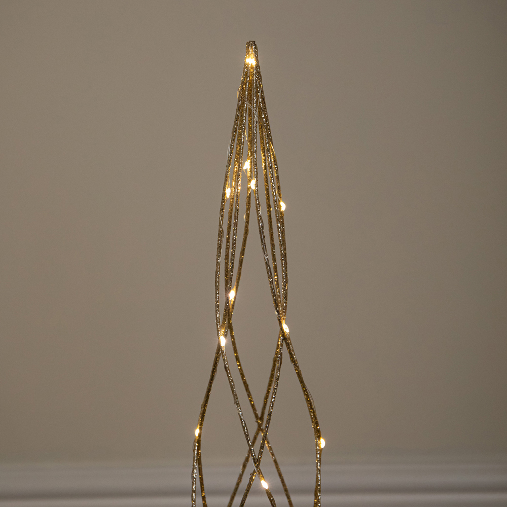 Samuel Alexander 90 Warm White LED Gold Spiral Christmas Tree with Timer Set of 3 Image 2