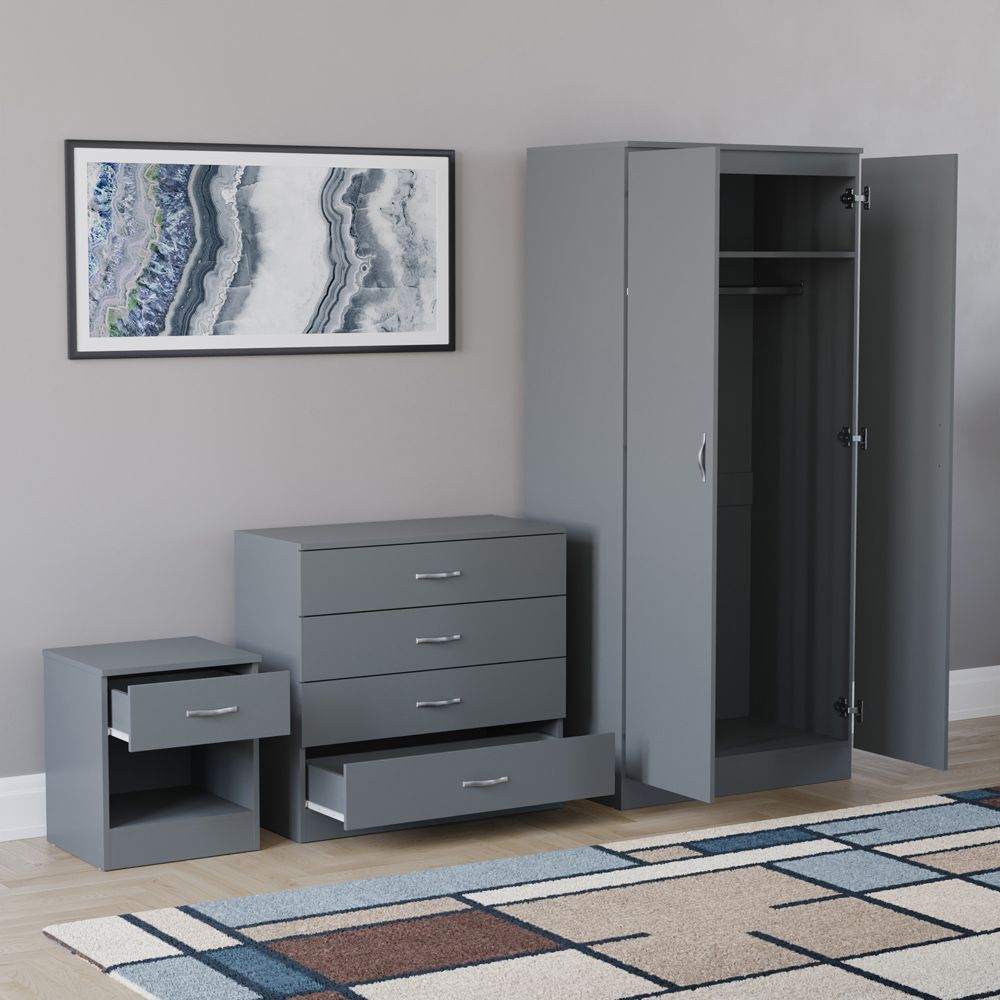 VIDA DESIGNS Riano Grey 3 Piece Bedroom Furniture Set Image 4