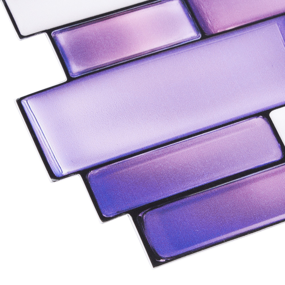 Living and Home Marble Effect Purple Self-Adhesive Wall Tile Sticker 20 Pack Image 6