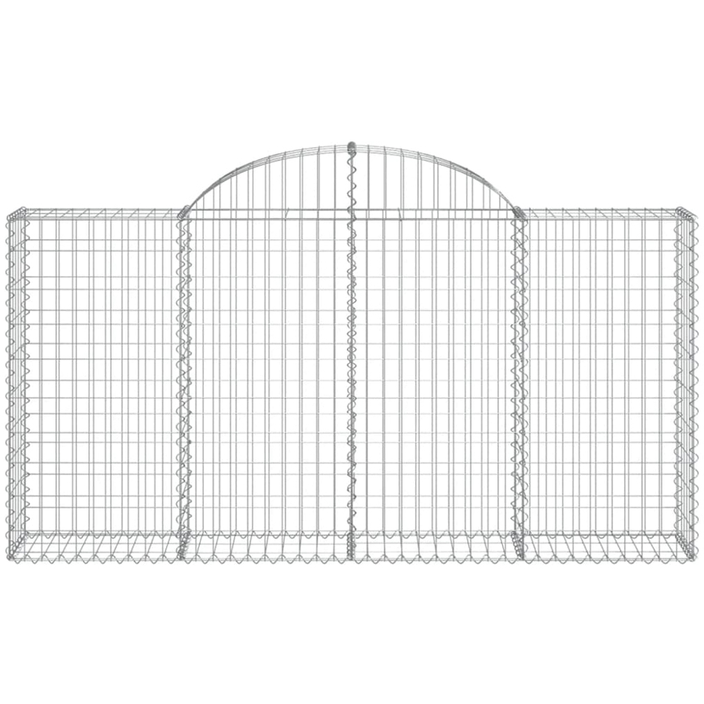 vidaXL Silver Galvanised Iron Arched Gabion Basket 200 x 30 x 100/120cm 13 Pack Image 4