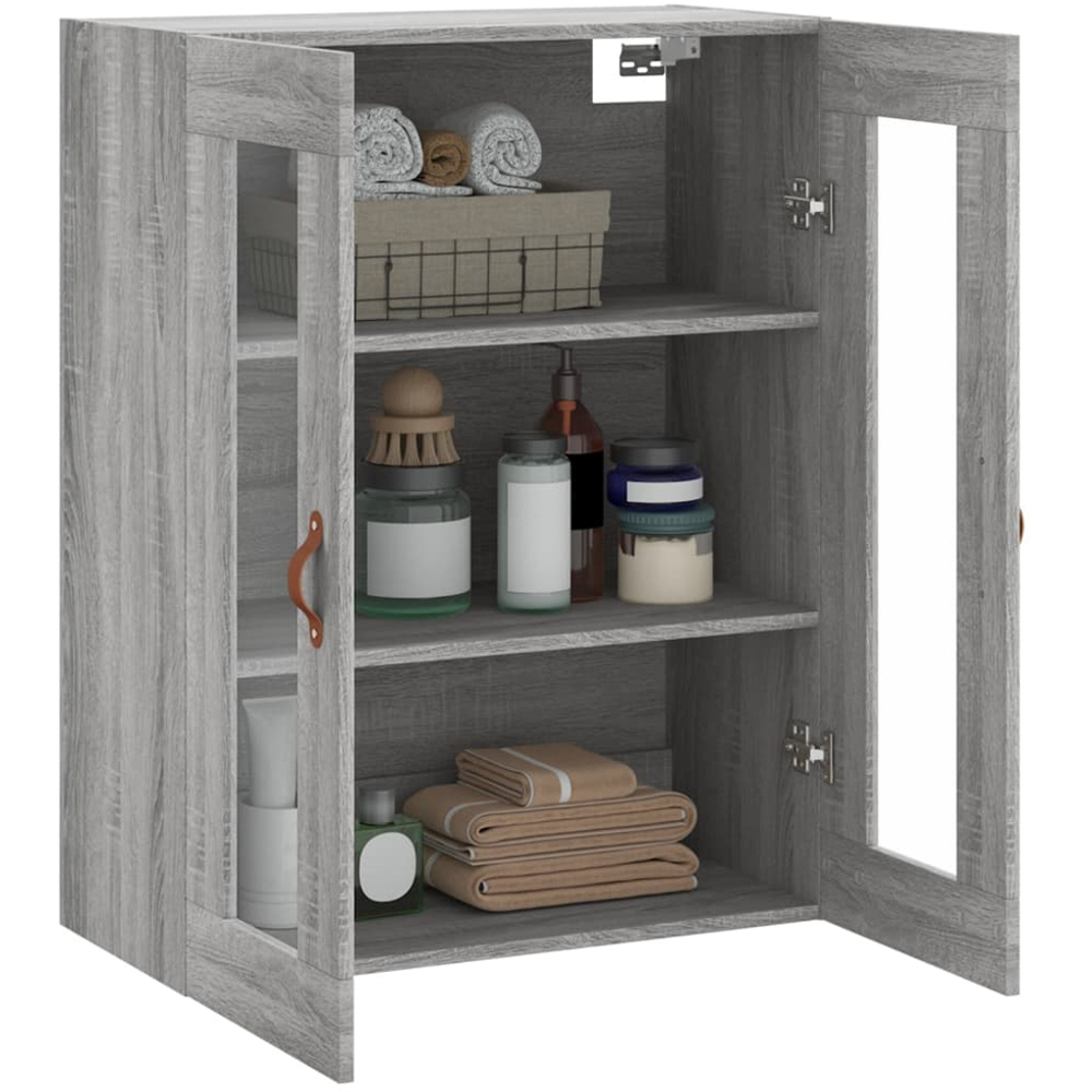 vidaXL 2 Door 3 Shelf Grey Sonoma Wall Mounted Cabinet Image 5
