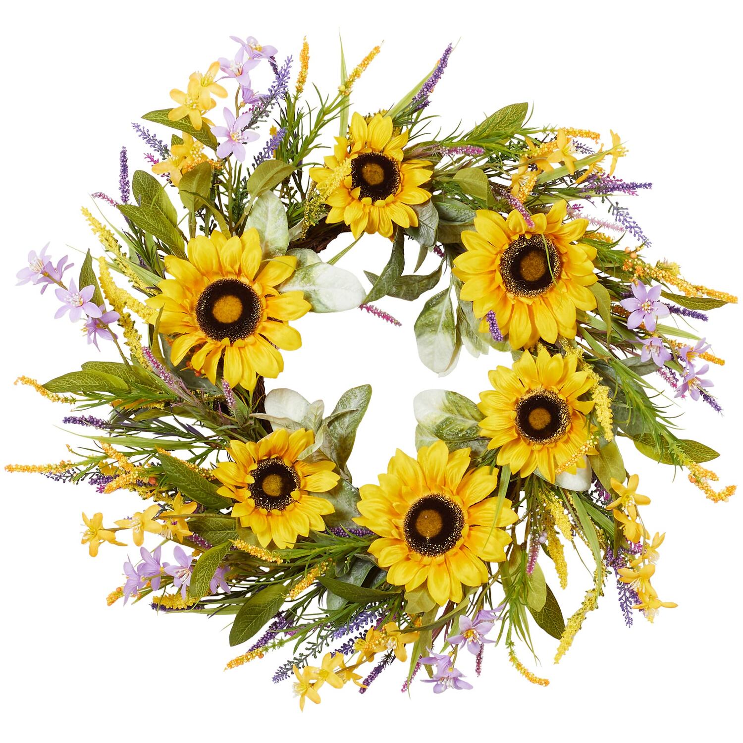 Sunflower Wreath 60cm - Yellow Image 1