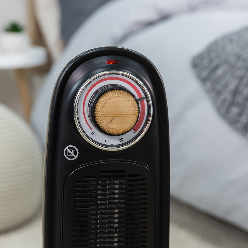 Russell Hobbs RHRETFH1002WDB Retro Black and Wood Tower Heater 2000W Image 5
