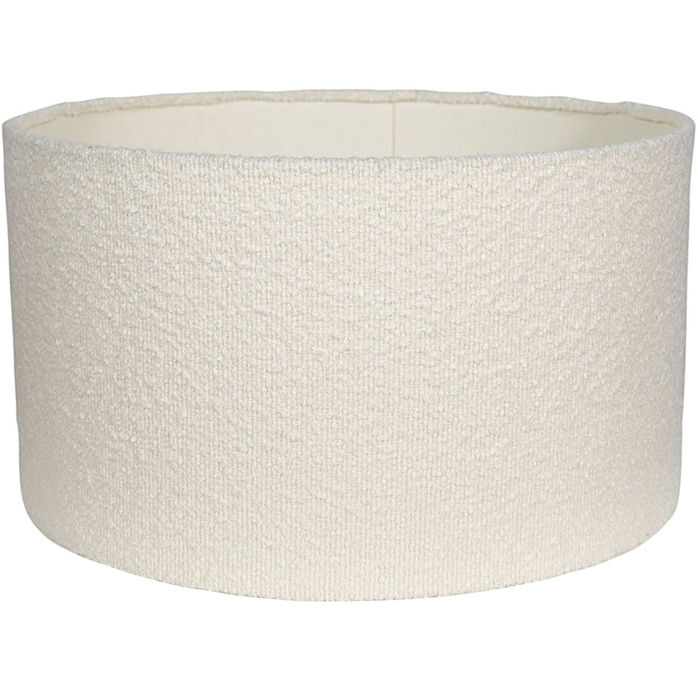 ValueLights Reni Cream Boucle Ceiling Drum Lamp Shade Medium Image 1