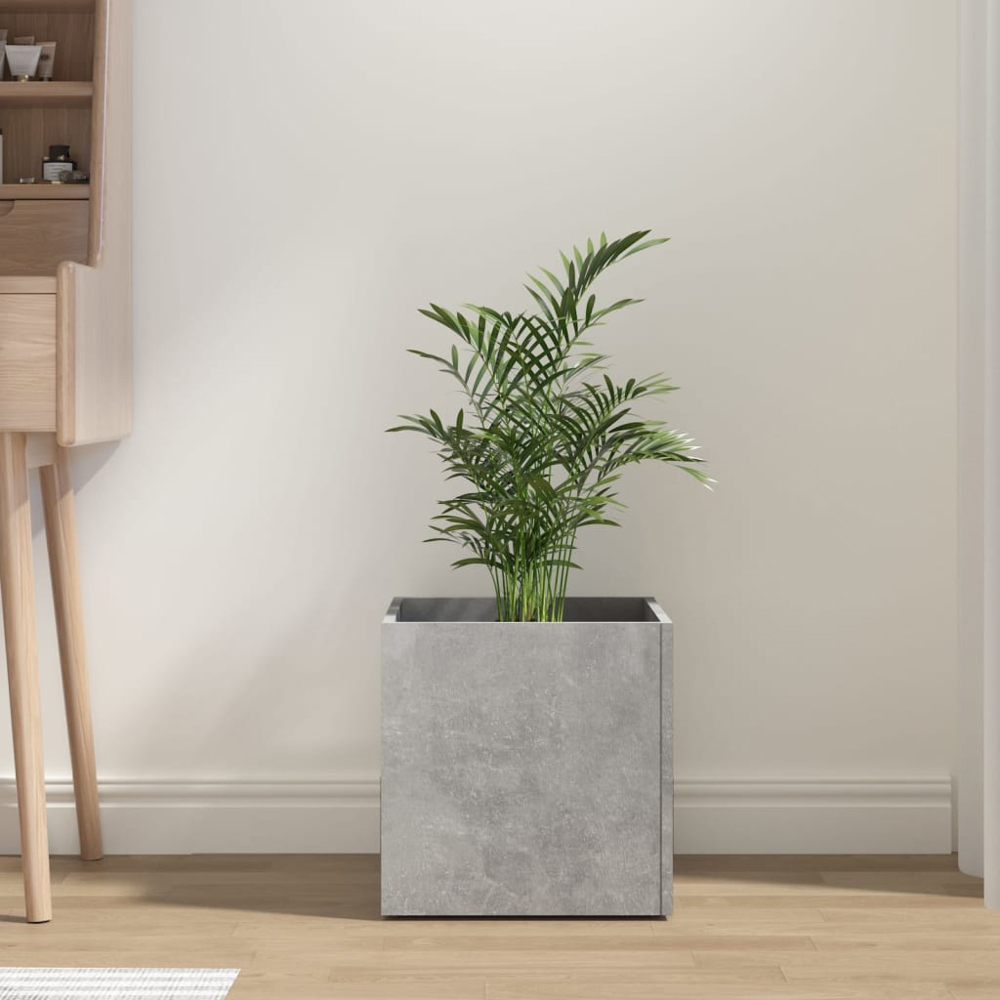 vidaXL Concrete Grey Wooden Planter Box 40 x 40 x 40cm Image 2