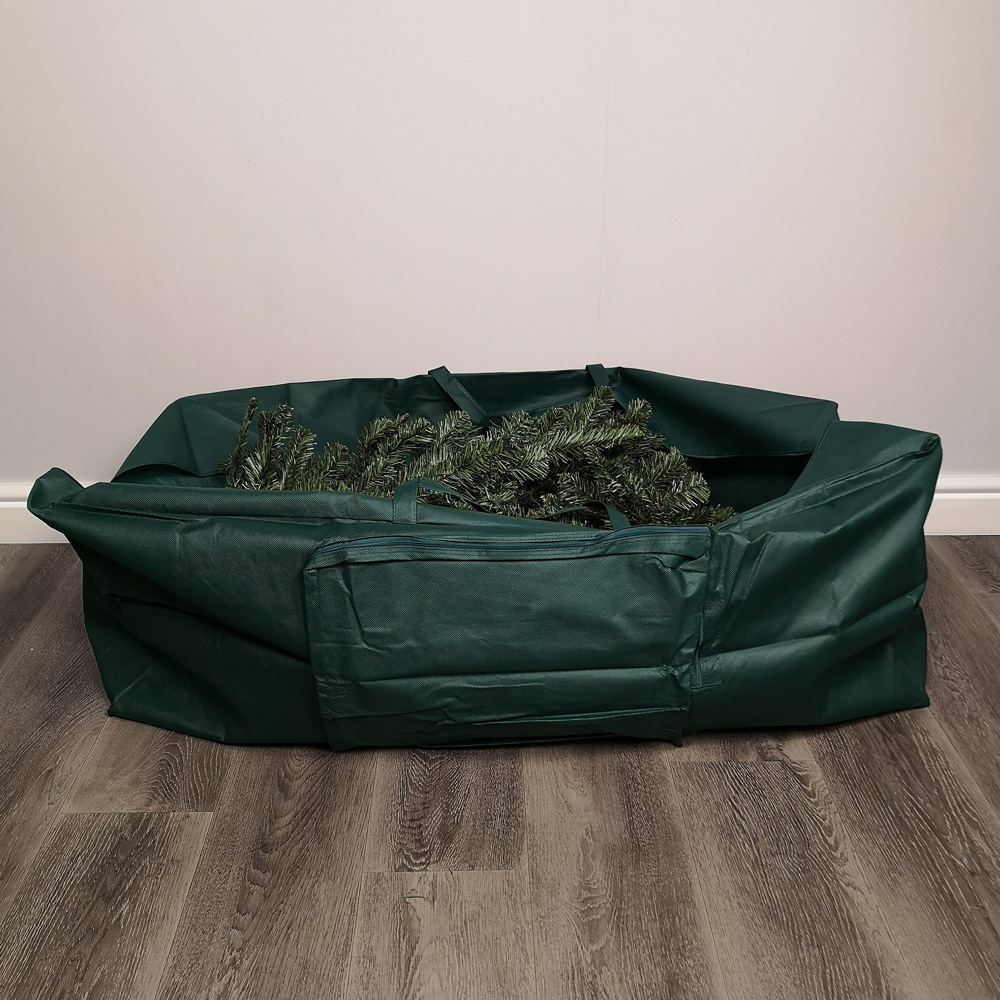 Samuel Alexander Green Christmas Tree Storage Bag with Zip and Carry Handle 120cm Image 8