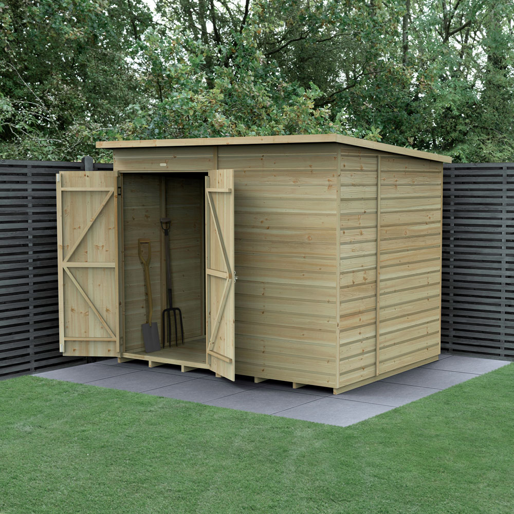 Forest Garden 8 x 6ft Beckwood Double Door Pent Shed Image 2