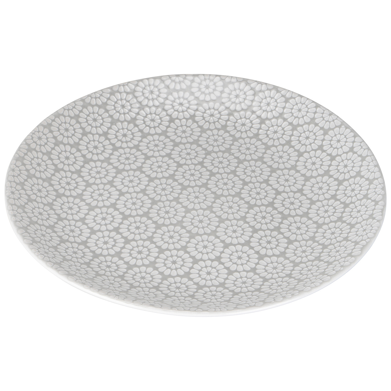 Grey Geometric Blossom Dinner Plate Image 2