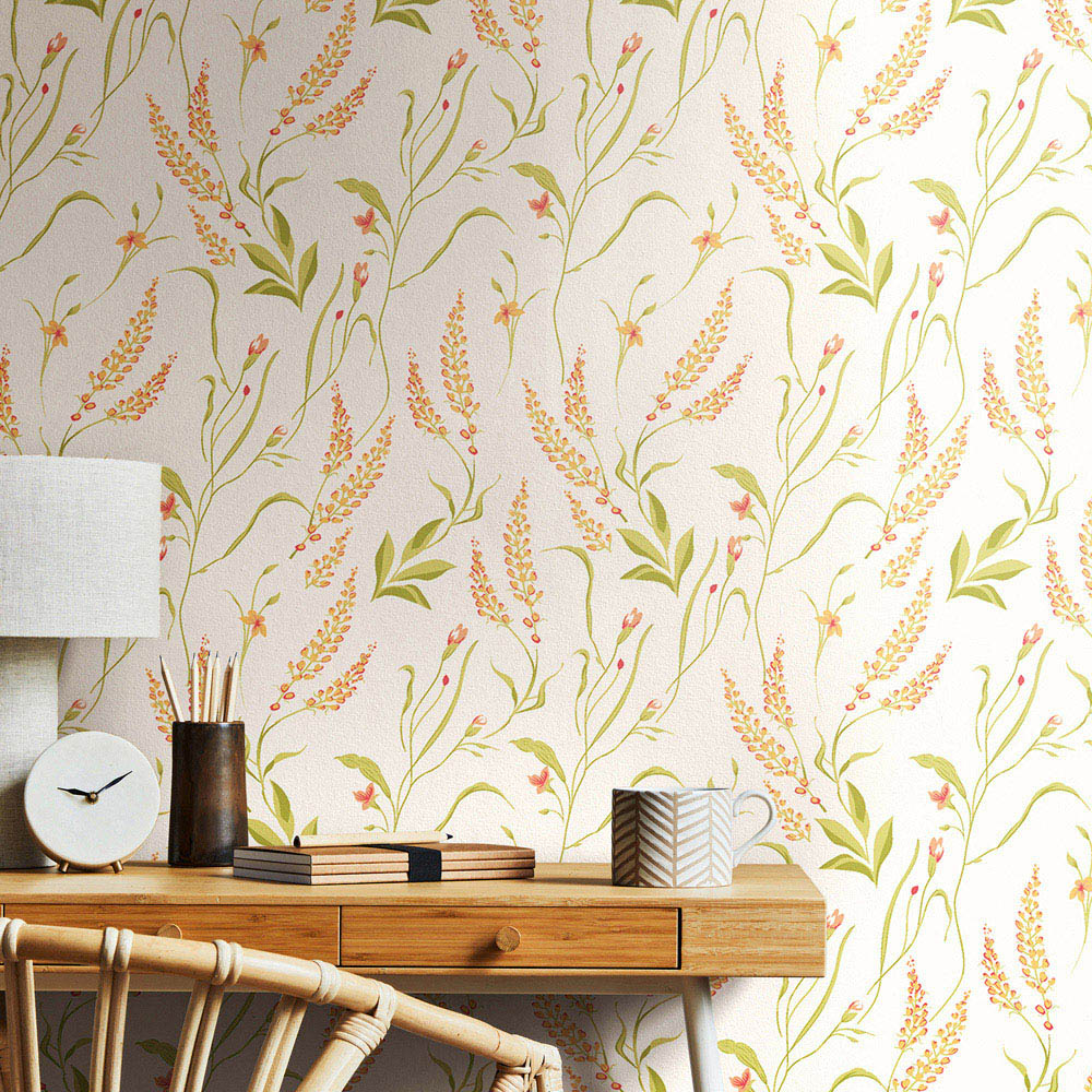 Hoopla Walls Oasis Springtime Meadow Honey and Peach Wallpaper Image 2