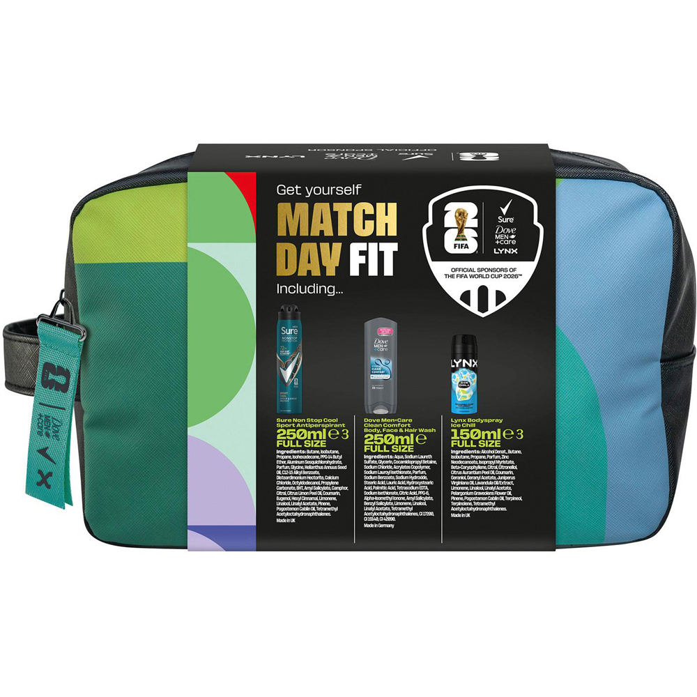 Sure FIFA Match Day Fit Bodywash and Bodyspray with Wash Bag Gift Set for Him Image 4