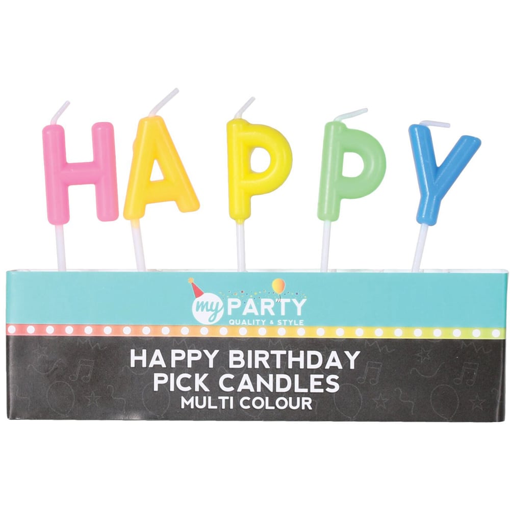 My Party Multi-Coloured Happy Birthday Candles Image 2