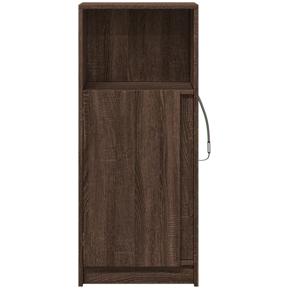vidaXL Single Door Single Shelf Brown Oak Sideboard with RGB LED Lights Image 6