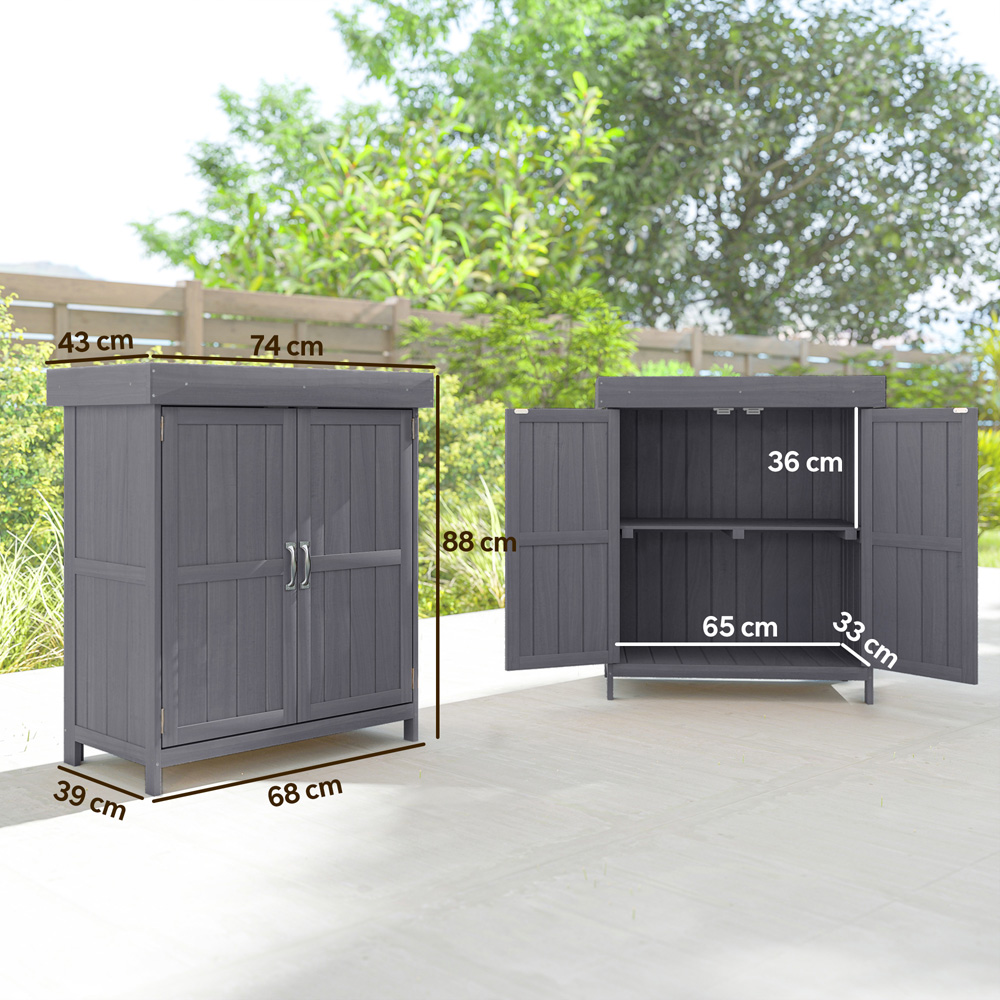 Outsunny 2.5 x 1.4ft Grey Burlywood Garden Shed Image 9