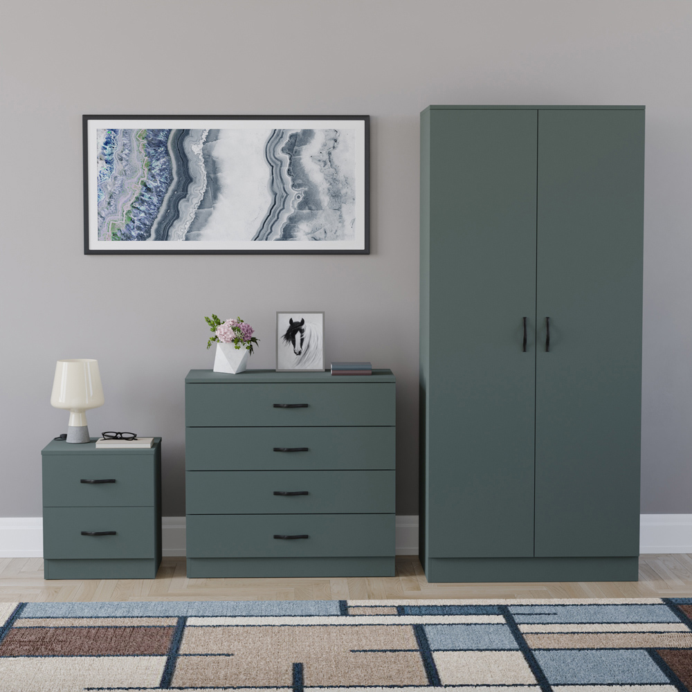VIDA DESIGNS Riano Green 3 Piece Bedroom Furniture Set Image 2