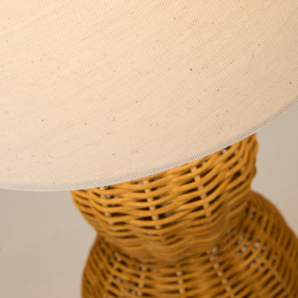 Lighting Collection Tusk Natural Rattan Rechargeable LED Table Lamp Image 4
