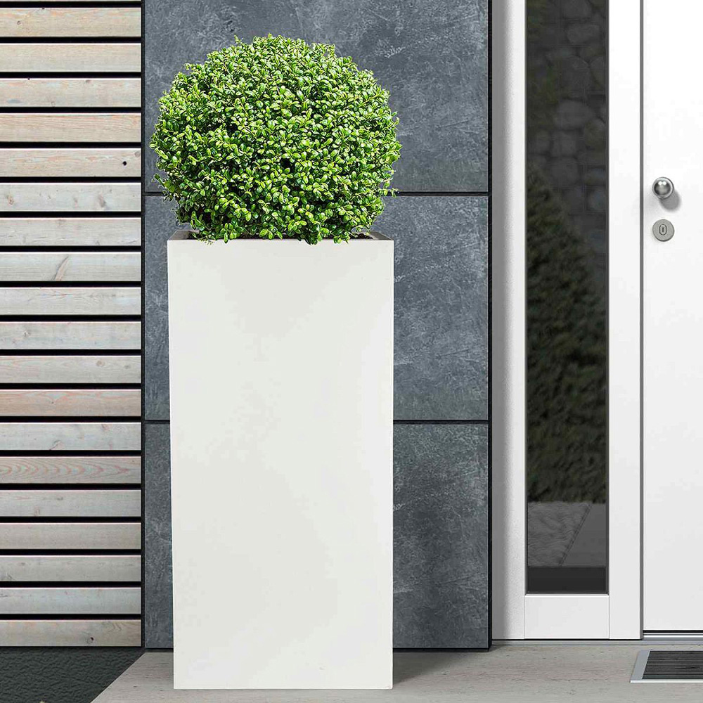 wilko White Light Concrete Outdoor Planter 70cm Image 4