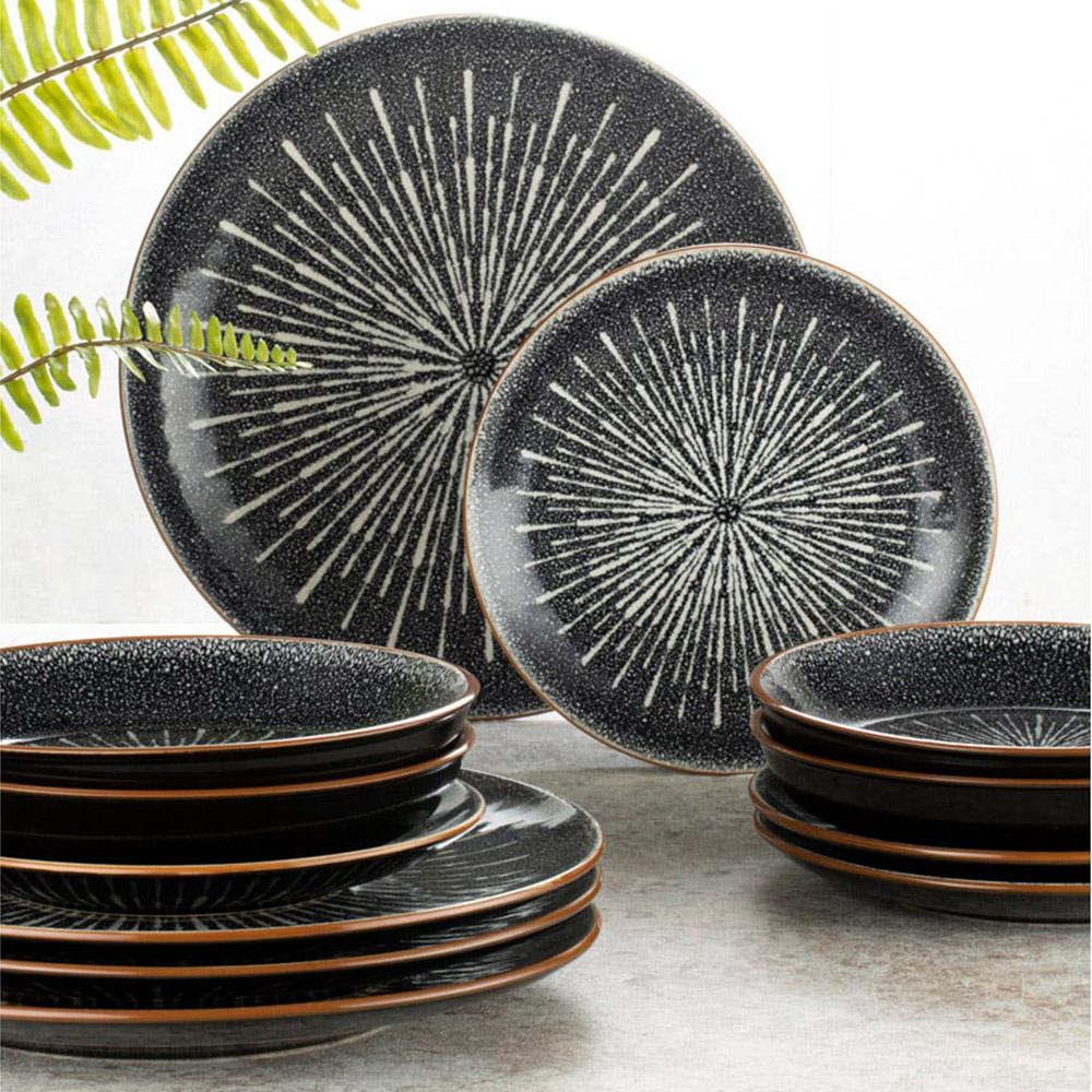Waterside Starburst Reactive Glaze 12 Piece Dinner Set Image 2