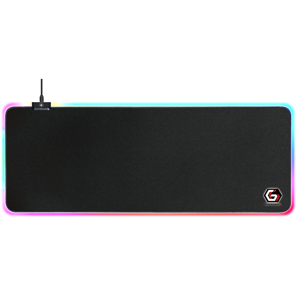 Gembird Black Gaming Mouse Pad with LED Light Effect Image 1