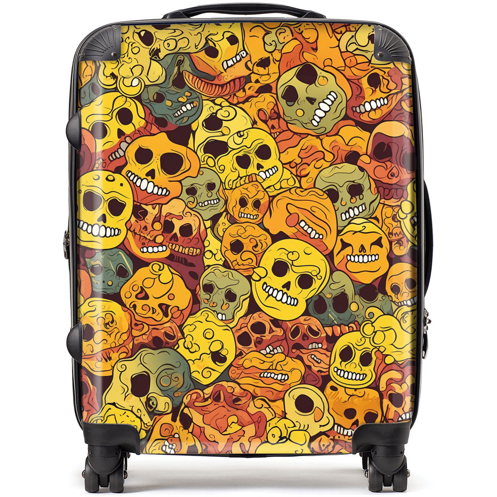 Warren Reed Designer Large Autumnal Skulls Pattern Suitcase Image 1