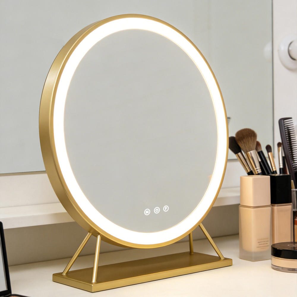 Round Standing Hollywood LED Mirror Image 7