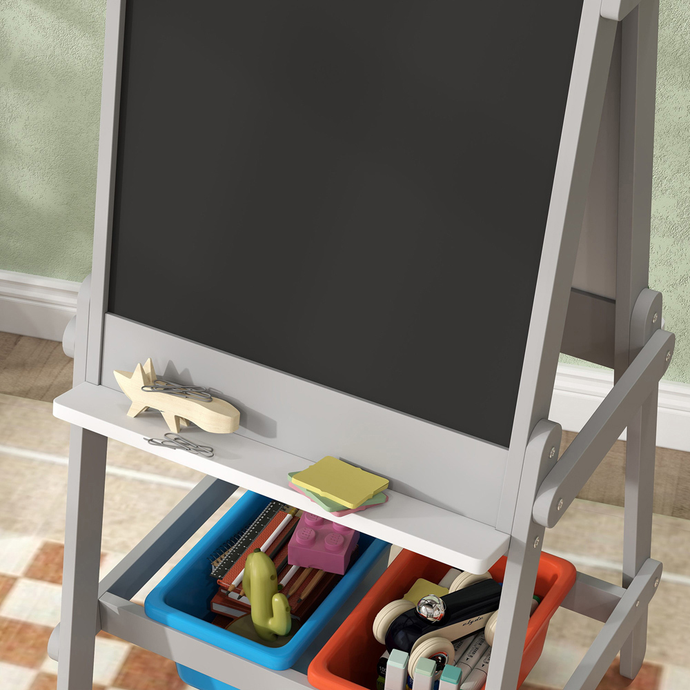 Tommy Toys AIYAPLAY Double Sided Kids Art Easel with Paper Roll and Storage Boxes Image 3