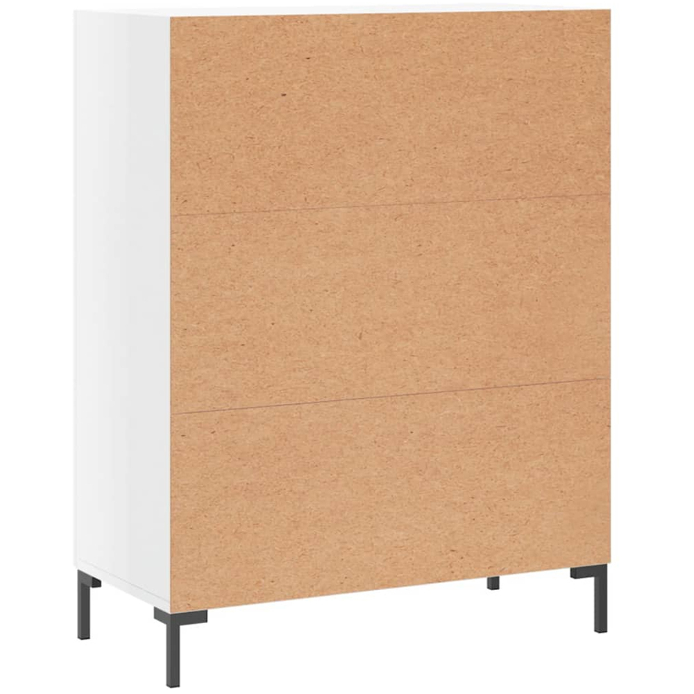 vidaXL Single Door 3 Drawer High Gloss White Sideboard Image 8