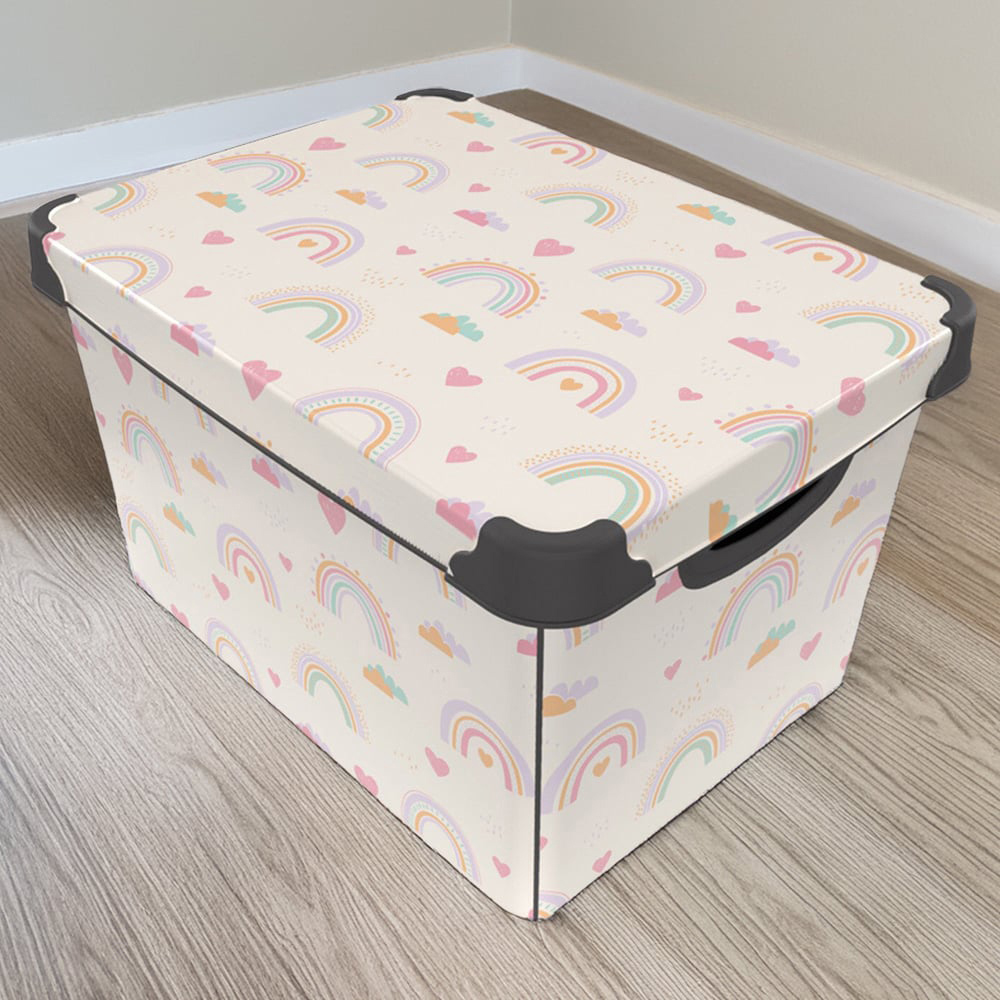 17L Rainbow Patterned Storage Box with Lid Image 2