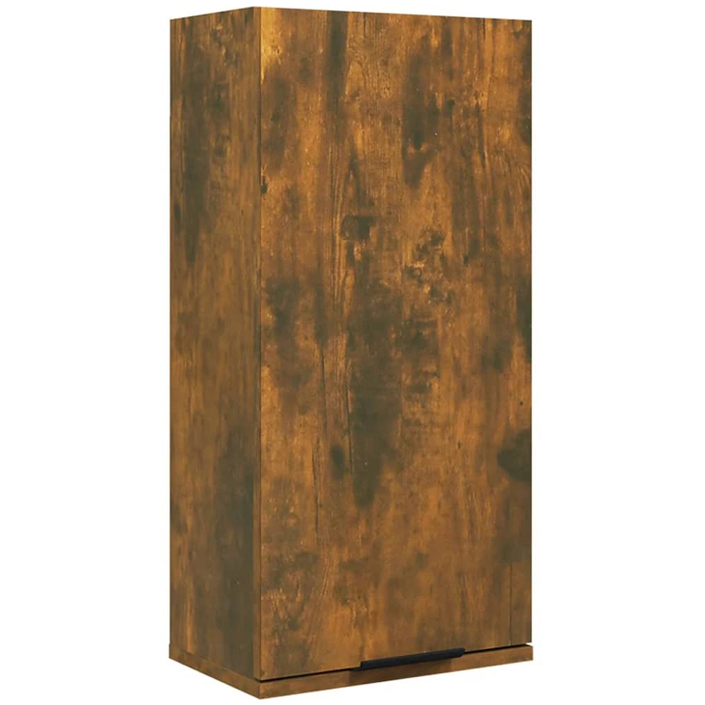 vidaXL Single Door Smoked Oak Wall Mounted Bathroom Cabinet Image 2